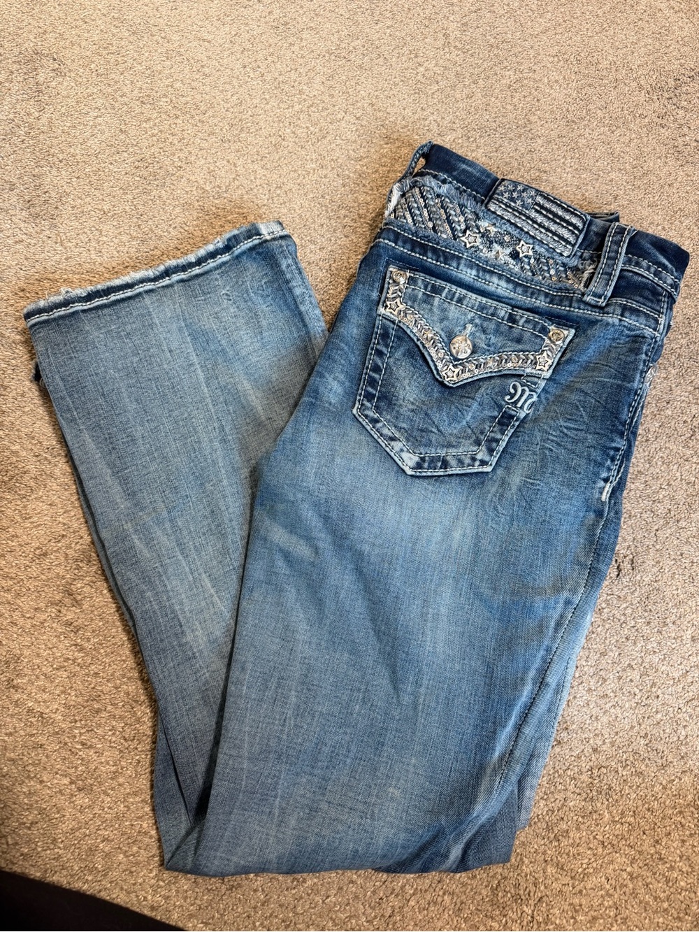 Miss Me Light Blue Embellished Boot Cut Jeans